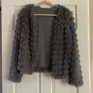 Grey Faux Fur Jacket